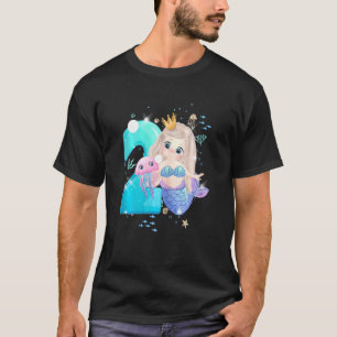 Camiseta Niña linda sirena dos años segundo cumpleaños