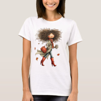 CAMISETA NIÑA LINDÍSIMA Y CAPRICHOSA CON TEMA DE OTOÑO