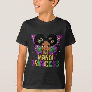 Camiseta Niña Mardi Gras Princesa Melanina Negra Chica