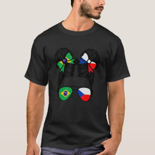 Camiseta Niña mitad brasileña mitad checa Brasil Niños