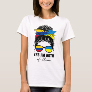 Camiseta Niña mitad colombiana mitad ucraniana Colombia Ucr