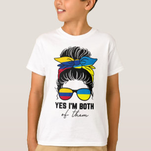Camiseta Niña mitad colombiana mitad ucraniana Colombia Ucr