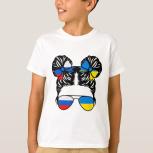Camiseta Niña mitad rusa mitad ucraniana Rusia Niños Herenc