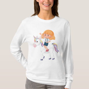 Camiseta Niña montando una aventura de unicornio mágico