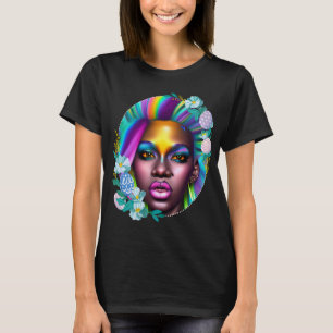 Camiseta Niña Negra Magic Rainbow Spring Melanin Sista Wome