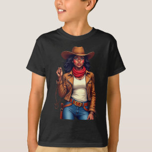 Camiseta Niña negra Texas Western Rodeo Melanin Black Hi