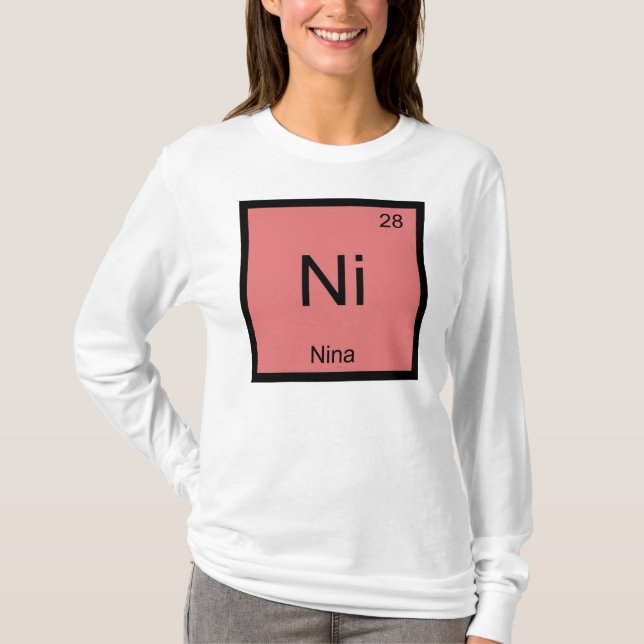 Camiseta Nina Nombre Elemento Químico Tabla Periódica (Anverso)