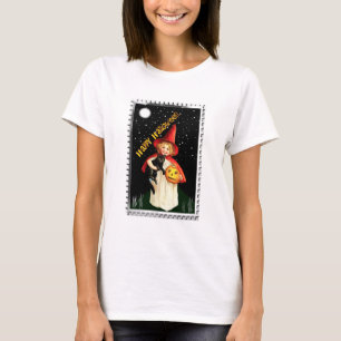 Camiseta Niña nostálgica, linterna Jack-o’ y gato