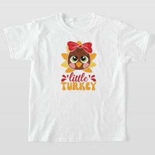 Camiseta Niña Pavo Pequeña Acción de Gracias Infantil