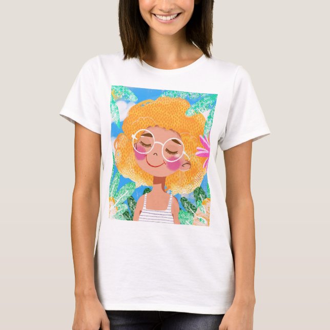 Camiseta Niña pequeña con flores (Anverso)