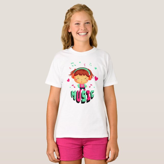 Camiseta Niña pequeña con música (Anverso completo)