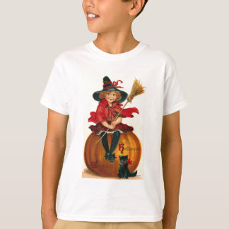 Camiseta Niña pequeña con traje de bruja Tees de Halloween