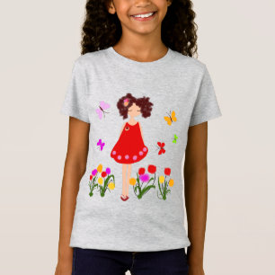 Camiseta Niña pequeña en el jardín