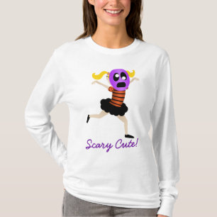 Camiseta Niña pequeña en una máscara de Halloween: "Asustad