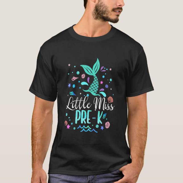 Camiseta Niña Pequeña Señorita Pre Kinder Mermaid Mermait (Anverso)