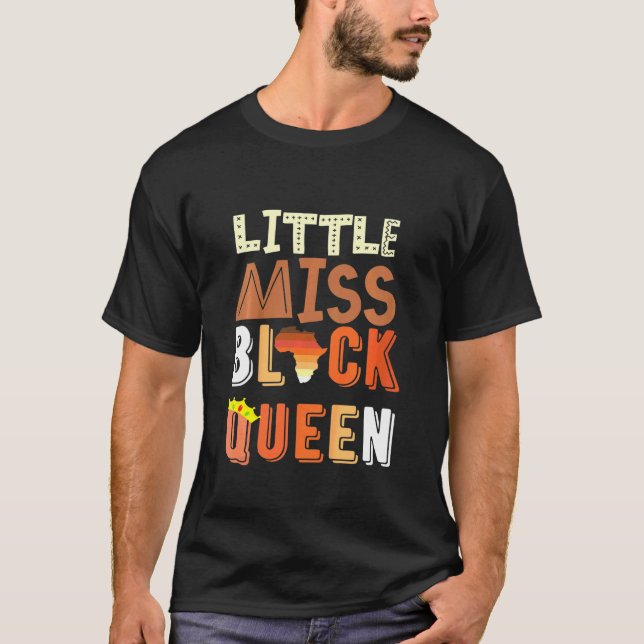 Camiseta Niña Pequeña Señorita Reina Negra Melanin Piel Mar (Anverso)