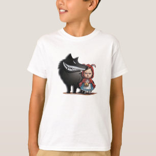 Camiseta Niña pequeña y el lobo amistoso