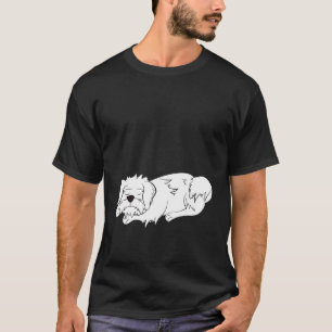 Camiseta Niña pijama se inclina por dormir Perro maltés lig