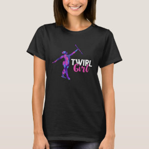 Camiseta Niña que gira bastón Gimnasta que hace girar bastó