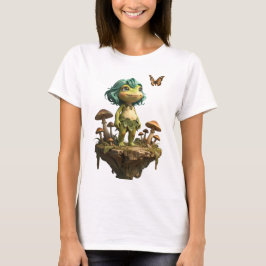 Camiseta Niña Rana Adorable Entre Hongos con Mariposa