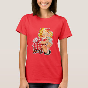 Camiseta Niña retro vintage muñeca niña