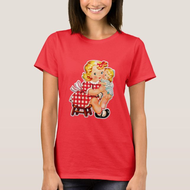 Camiseta Niña retro vintage muñeca niña (Anverso)