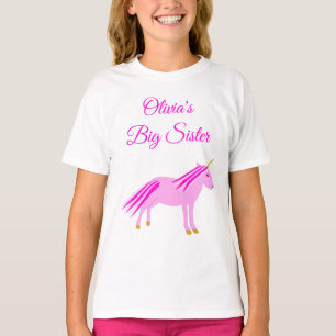 Camiseta Niña Rosa bonito Personalizado Unicornio Gran Herm