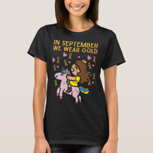 Camiseta Niña Unicornio Septiembre Usa Oro Cáncer Infantil