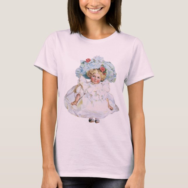 Camiseta Niña victoriana de época, Gorra de Vestir Pascua (Anverso)