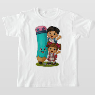 Camiseta 🧒👧💕Niña y Niño Lindo Dibujo Animado Ropa Básica