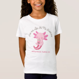 Camiseta Niñas Axolotl rosadas Fiesta de cumpleaños Boba Te