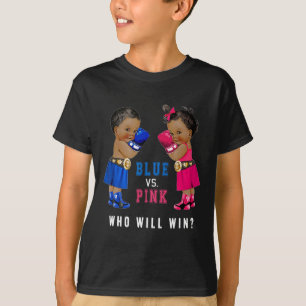 Camiseta Niñas azules contra rosas de boxeo étnico de bebés