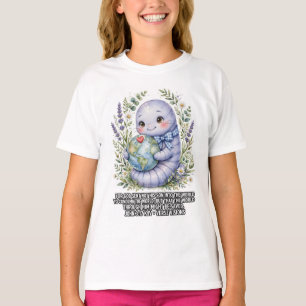 Camiseta Niñas-Biblia-RJV-Juan 3:17 Dulce Gusano de Lavanda