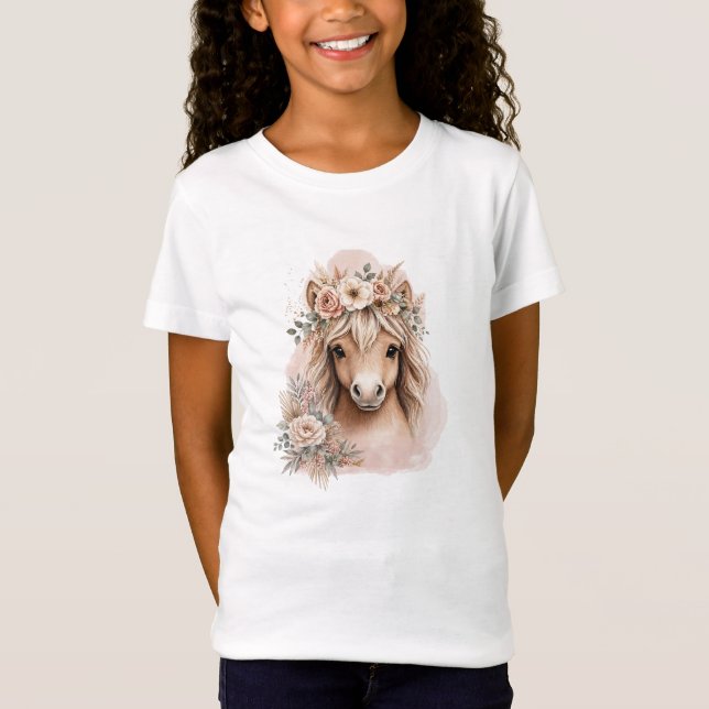Camiseta Niñas Caballo Boho Lindo  (Anverso)