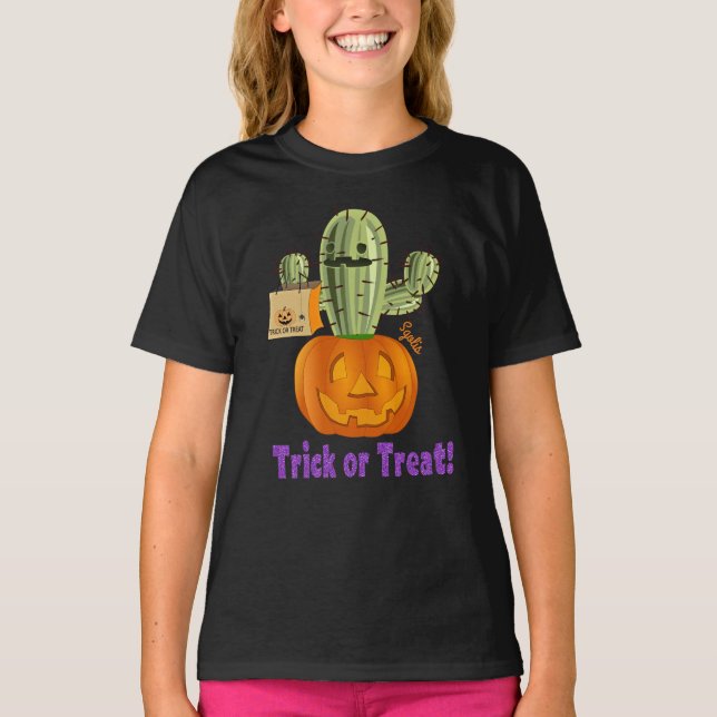 Camiseta Niñas Cactus de Halloween  (Anverso)