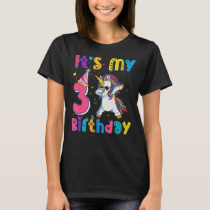 Camiseta Niñas, chica de cumpleaños, Unicorn, 3 años, 1