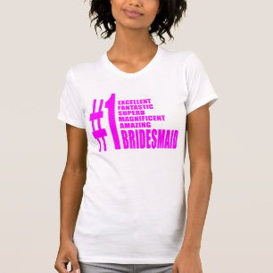 Camiseta Niñas de honor rosadas modernas : Novia número uno