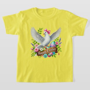 Camiseta Niñas de Pascua felices lindas paloma