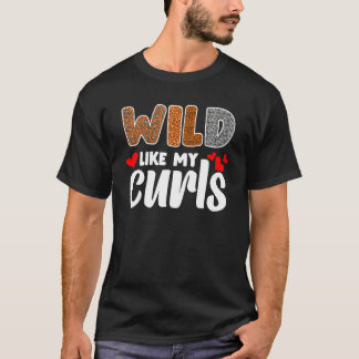 Camiseta Niñas de pelo rizado Leopardo Infantil Salvaje com