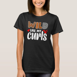 Camiseta Niñas de pelo rizado Leopardo Infantil Salvaje com