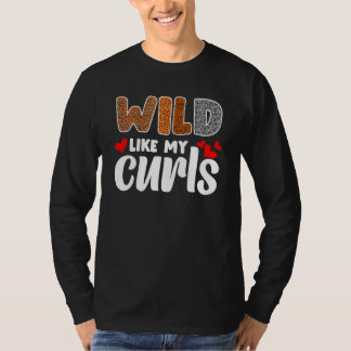 Camiseta Niñas de pelo rizado Leopardo Infantil Salvaje com