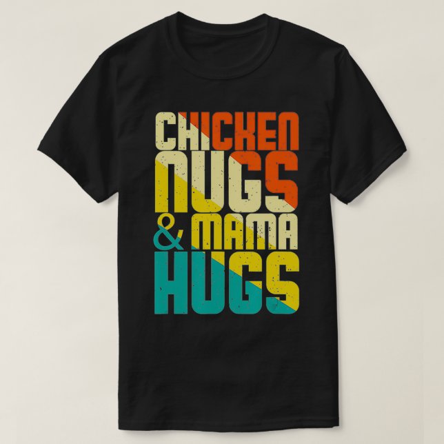 Camiseta Niñas De Pollo Y Mamá Abraza A Los Niños Enamorado (Diseño del anverso)