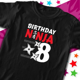 Camiseta Niñas Fiesta Ninja de 8 años de edad