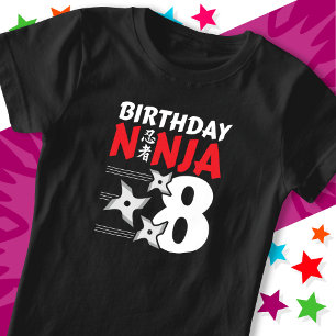 Camiseta Niñas Fiesta Ninja de 8 años de edad