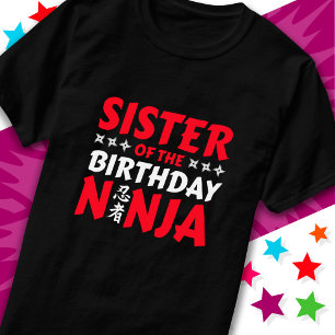 Camiseta Niñas Fiesta Ninja Karate Hermana del cumpleaños N