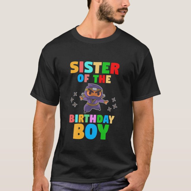 Camiseta Niñas Hermana Del Niño Nacimiento Ninja (Anverso)