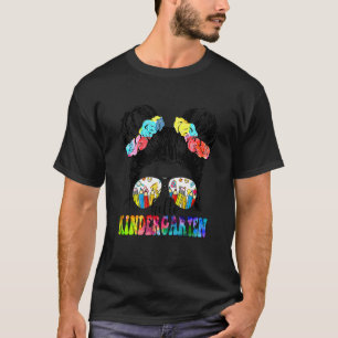 Camiseta Niñas Hola Kinder Desordenado Chongo Niñas Kinderg
