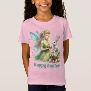 Camiseta Niñas lindas Hada de Pascua feliz personalizable