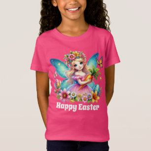 Camiseta Niñas lindas Hada feliz de Pascua personalizable 