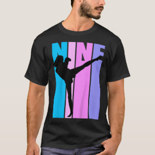 Camiseta Niñas Niñas 9º Cumpleaños Kickboxing Kickboxer Chi